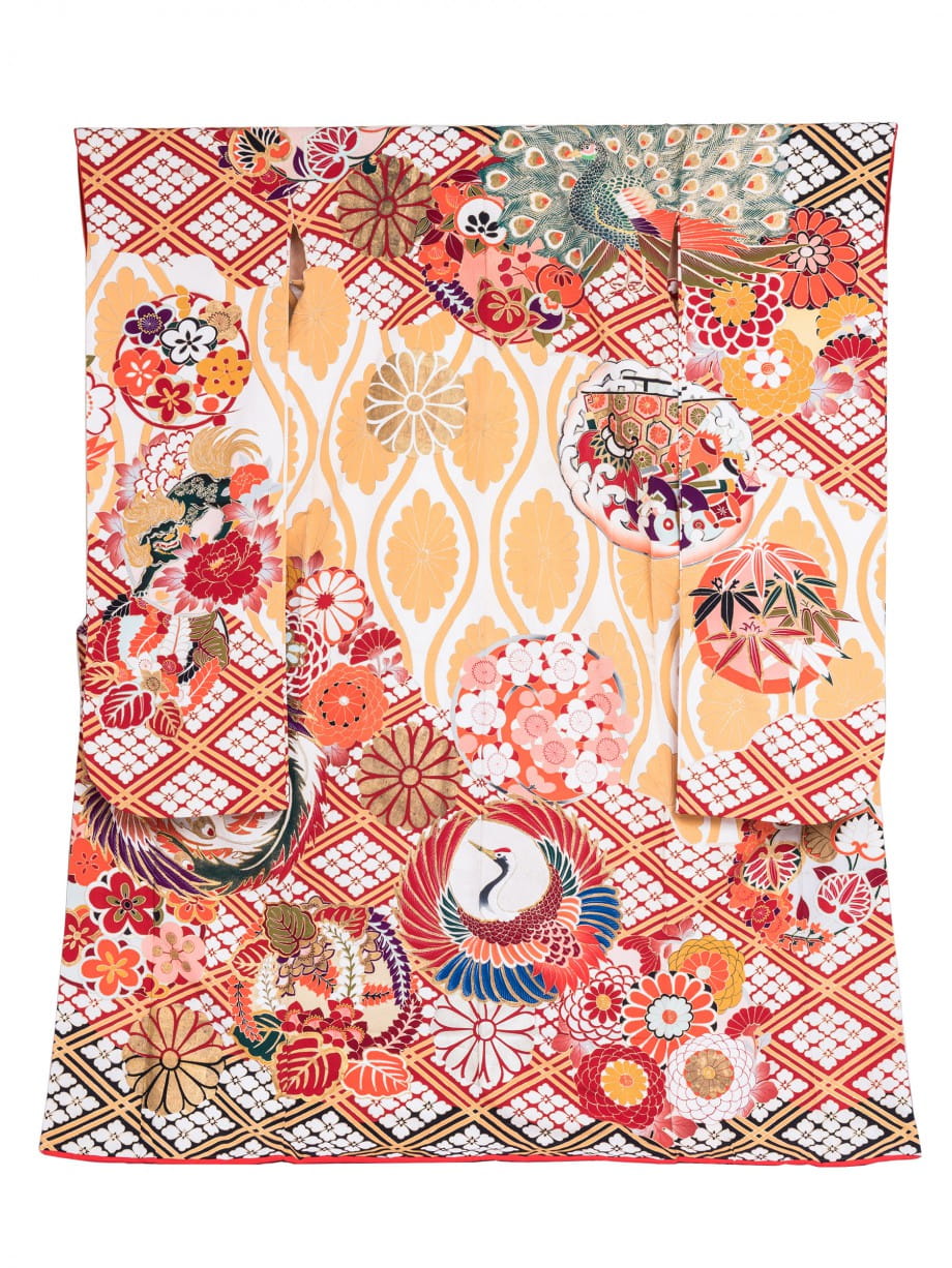 【振袖レンタル】成人式 | 菜の花色に花菱立涌、鳳凰孔雀の振袖