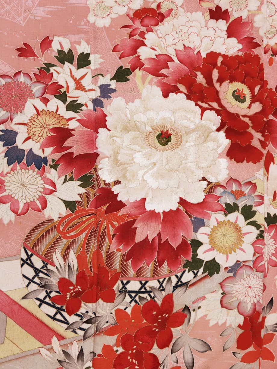 【袴レンタル】卒業式 | フレッシュピンクに春の花尽くしの小振袖