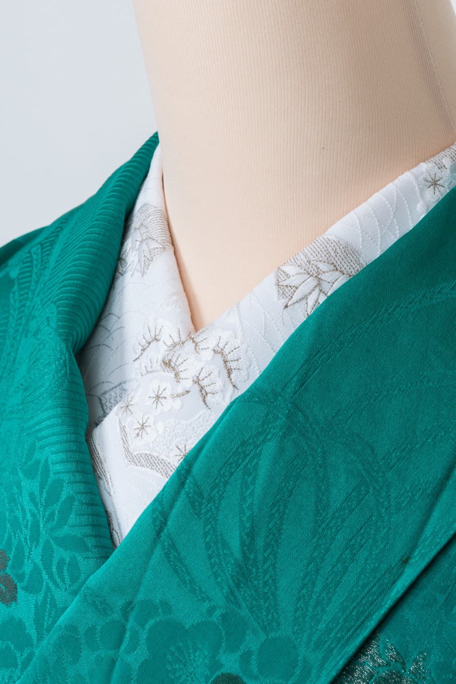 【訪問着レンタル】マラカイトグリーンに花薬玉と扇の小振袖