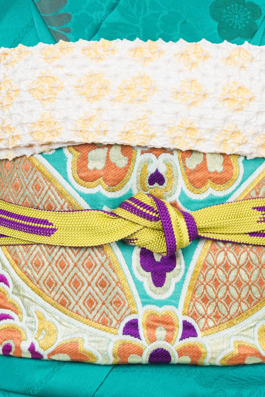 【訪問着レンタル】マラカイトグリーンに花薬玉と扇の小振袖