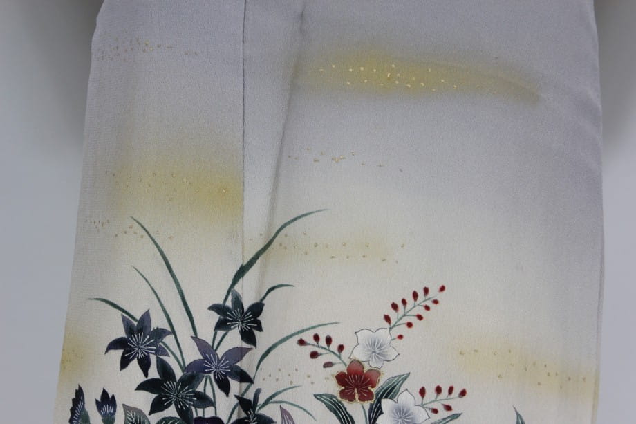 【訪問着レンタル】二藍色のぼかしに手描き友禅の訪問着