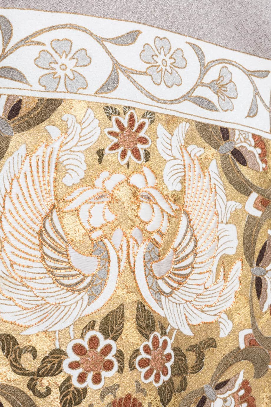 【留袖レンタル】婚礼・結納 | スイートグレー地に鳳凰や橘の一つ紋付色留袖